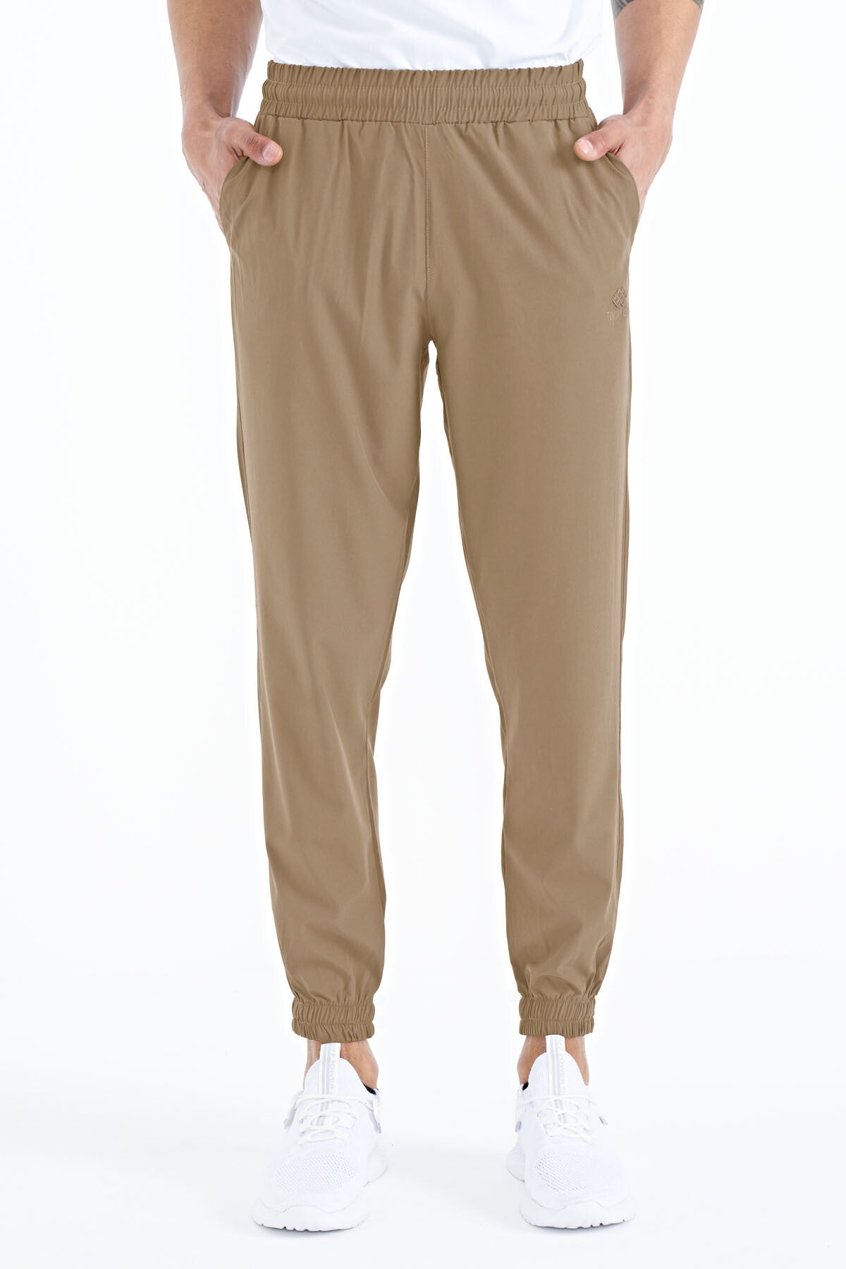 Men's Basic Pocketed Laced Comfortable Elastic Bottom Tracksuit Pants - 84826