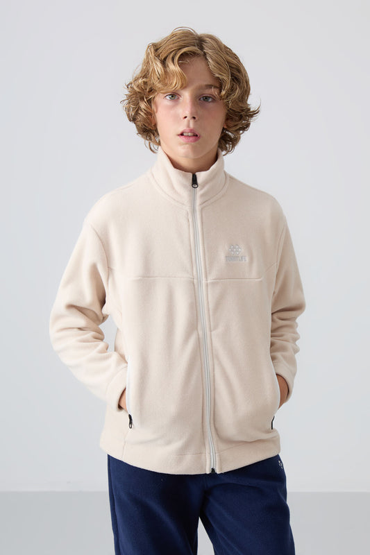 Thick, Soft Textured Standard Fit Embroidered Fleece Boys' Sweatshirt - 11223