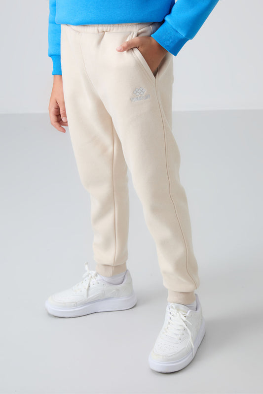 Cotton Thick Inner Fluffy Soft Textured Standard Fit Embroidered Boys Tracksuit Bottom - 11224