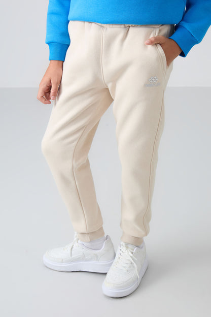 Cotton Thick Inner Fluffy Soft Textured Standard Fit Embroidered Boys Tracksuit Bottom - 11224