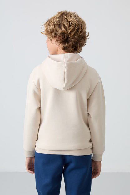Cotton Thick Inner Fleece Soft Textured Standard Fit Embroidered Boys' Sweatshirt - 11244