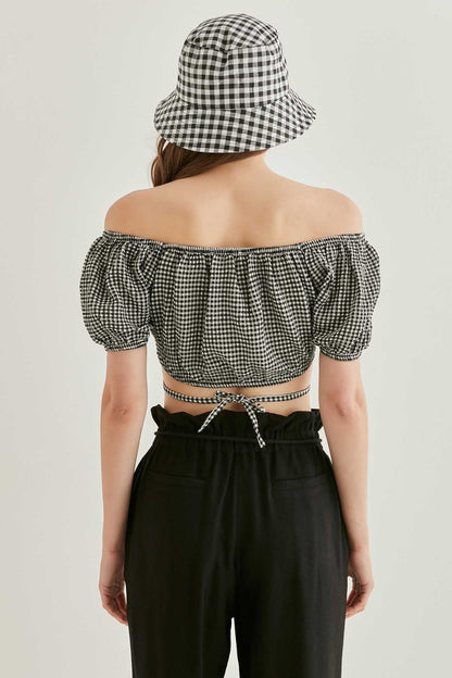WAIST LACED MINI BLOUSE