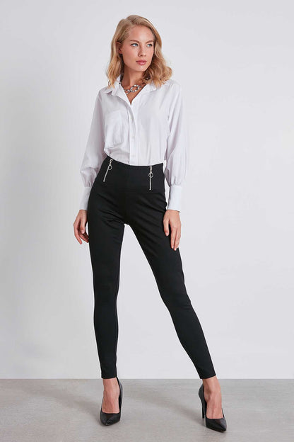 WAIST ZIP DETAILED HIGH WAIST TIGHTS