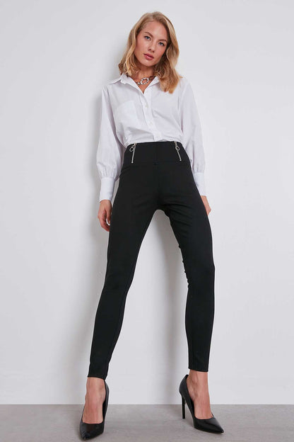 WAIST ZIP DETAILED HIGH WAIST TIGHTS
