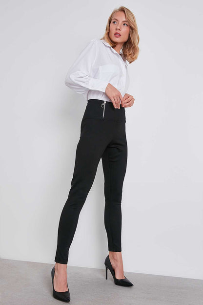 WAIST ZIP DETAILED HIGH WAIST TIGHTS