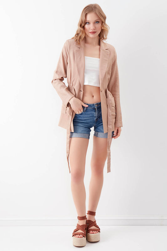 JACKET WITH WAIST TIE
