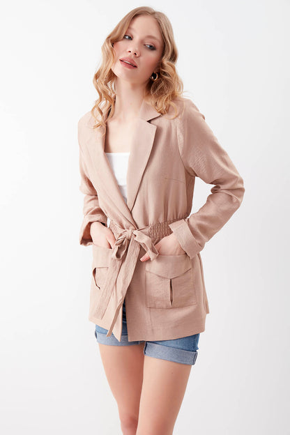 JACKET WITH WAIST TIE