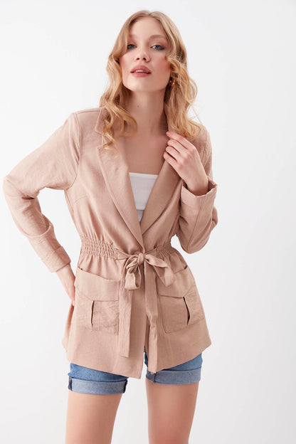 JACKET WITH WAIST TIE