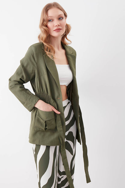 JACKET WITH WAIST TIE