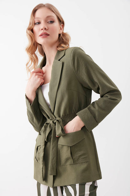 JACKET WITH WAIST TIE