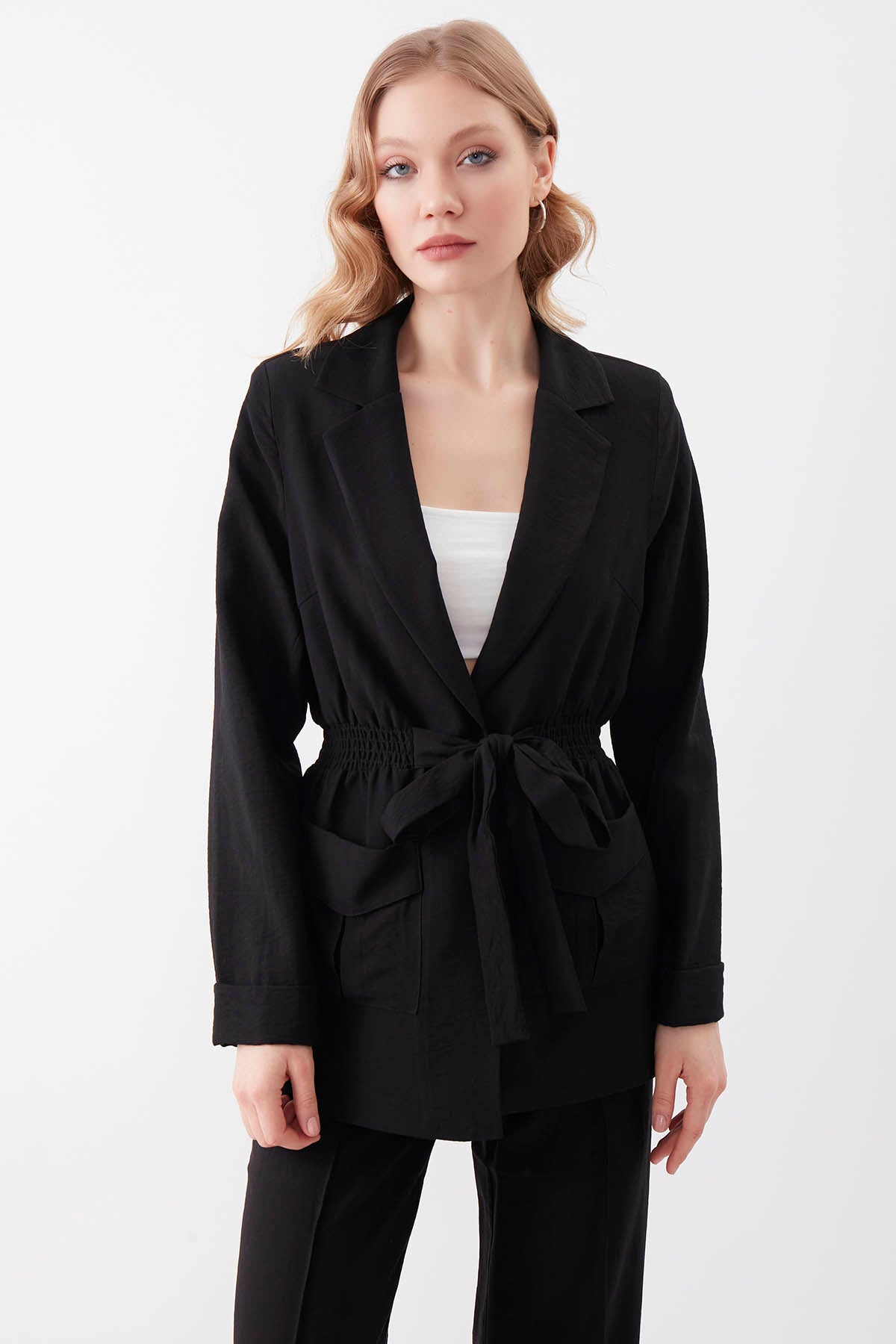 JACKET WITH WAIST TIE