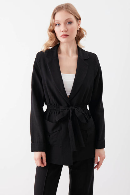 JACKET WITH WAIST TIE