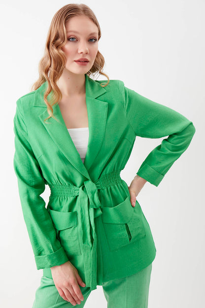 JACKET WITH WAIST TIE