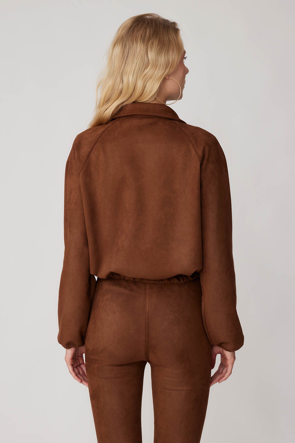 SUEDE JACKET WITH LACED COVER POCKET