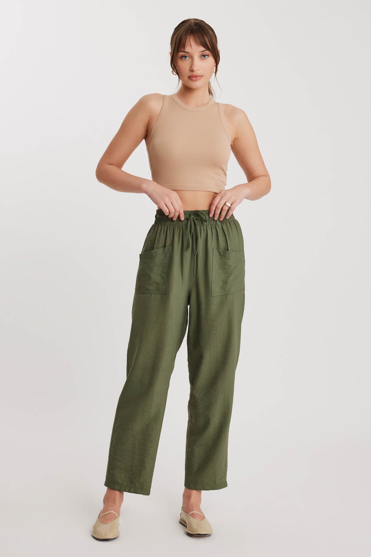 DUAL FRONT POCKET DRAWSTRING TROUSERS
