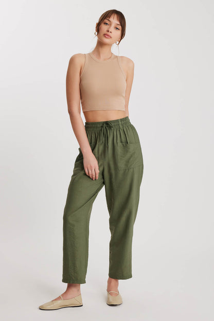 DUAL FRONT POCKET DRAWSTRING TROUSERS