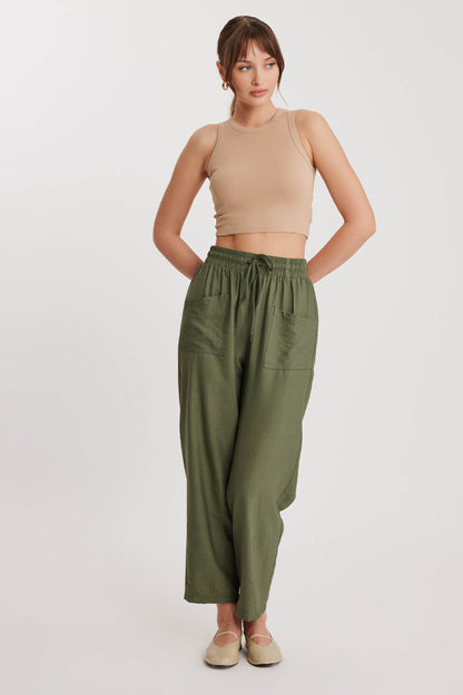 DUAL FRONT POCKET DRAWSTRING TROUSERS