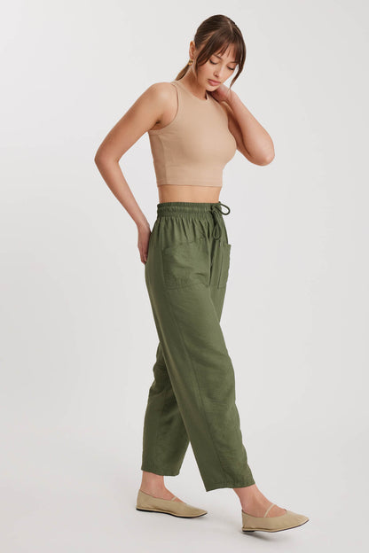 DUAL FRONT POCKET DRAWSTRING TROUSERS