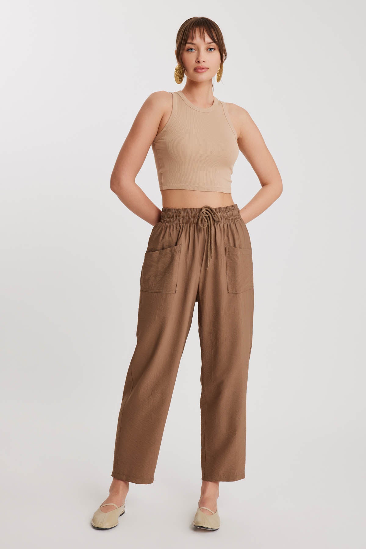 DUAL FRONT POCKET DRAWSTRING TROUSERS