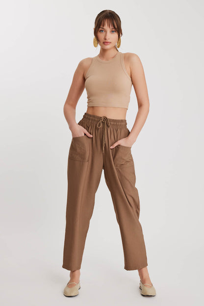 DUAL FRONT POCKET DRAWSTRING TROUSERS