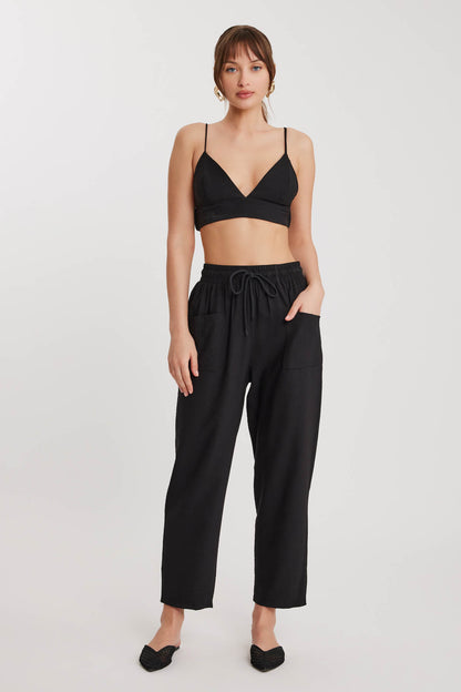 DUAL FRONT POCKET DRAWSTRING TROUSERS
