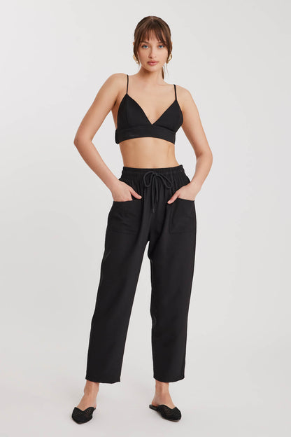 DUAL FRONT POCKET DRAWSTRING TROUSERS
