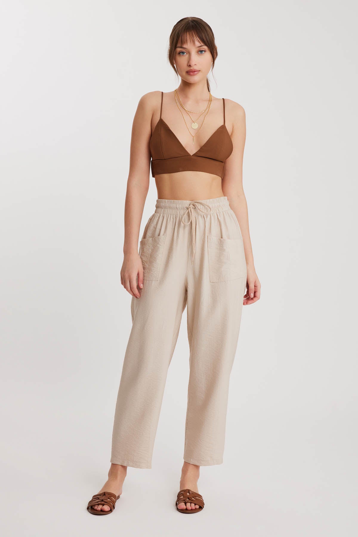 DUAL FRONT POCKET DRAWSTRING TROUSERS