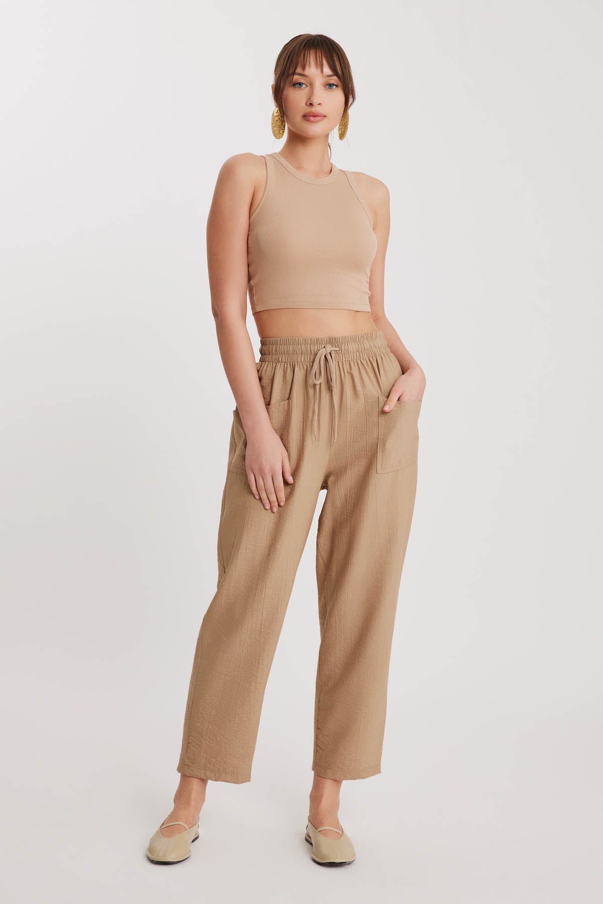 DUAL FRONT POCKET DRAWSTRING TROUSERS