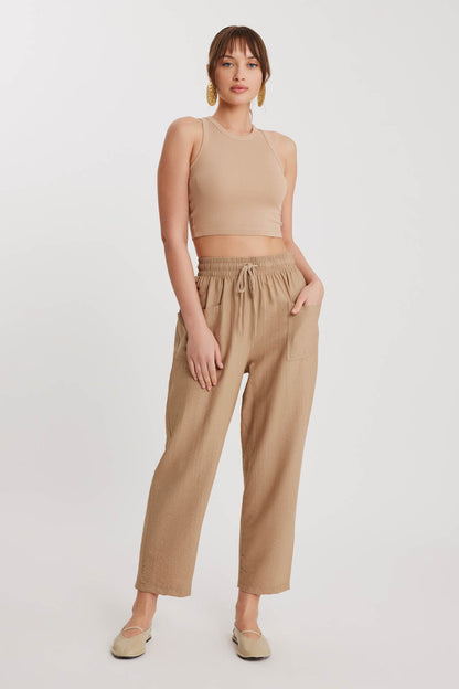DUAL FRONT POCKET DRAWSTRING TROUSERS