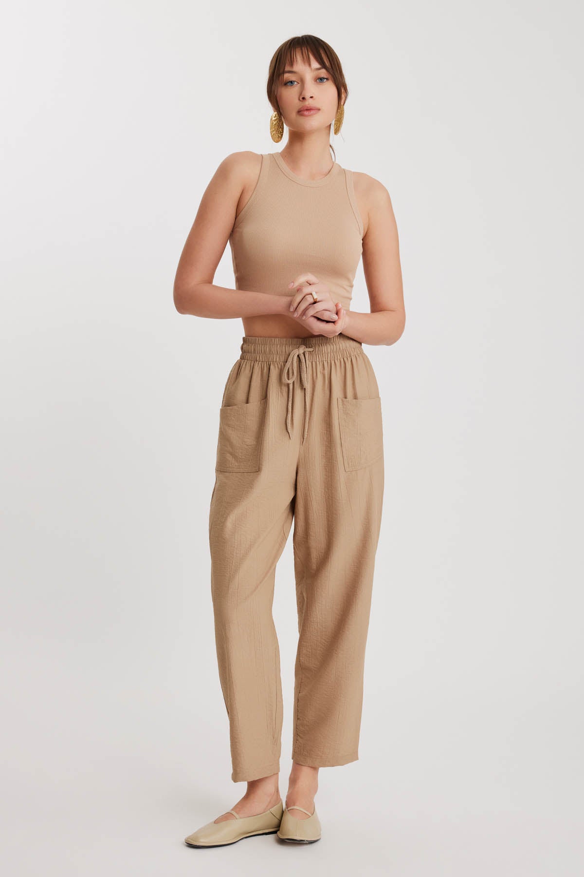 DUAL FRONT POCKET DRAWSTRING TROUSERS