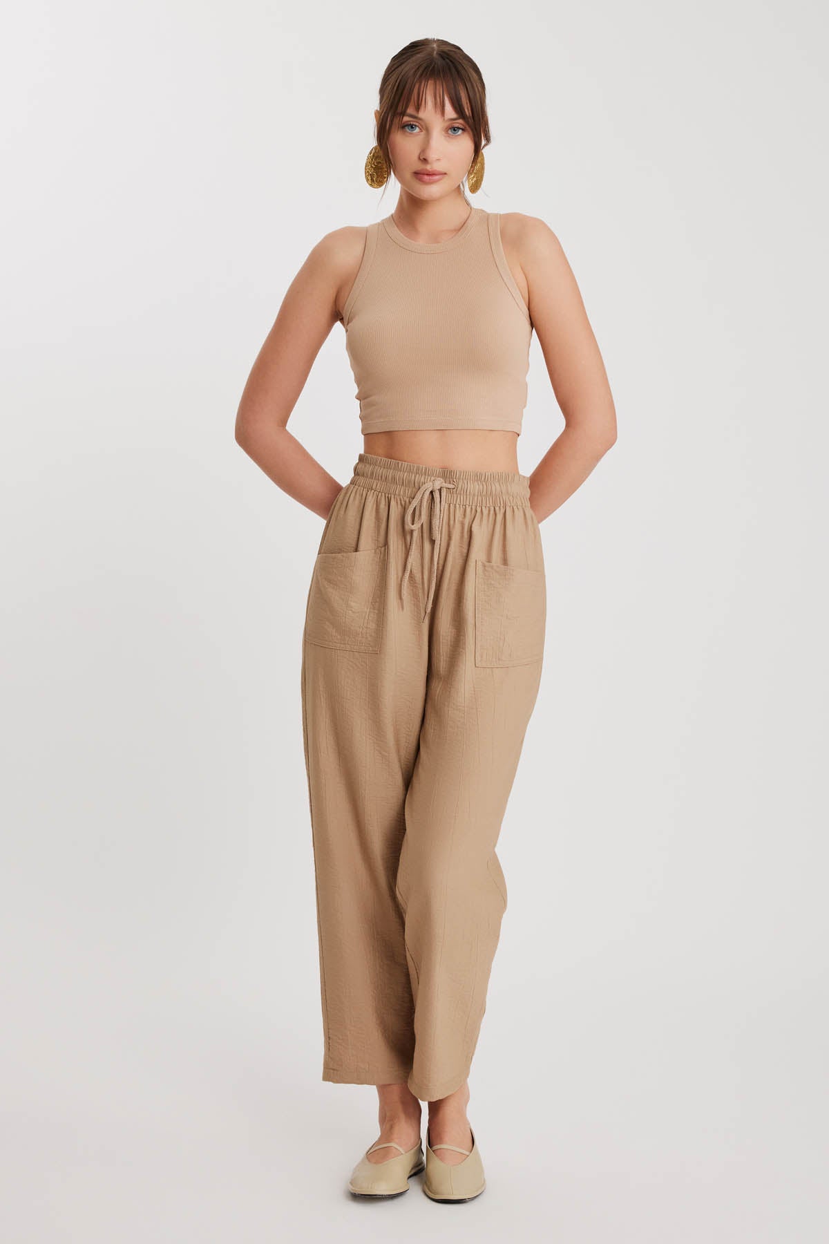 DUAL FRONT POCKET DRAWSTRING TROUSERS