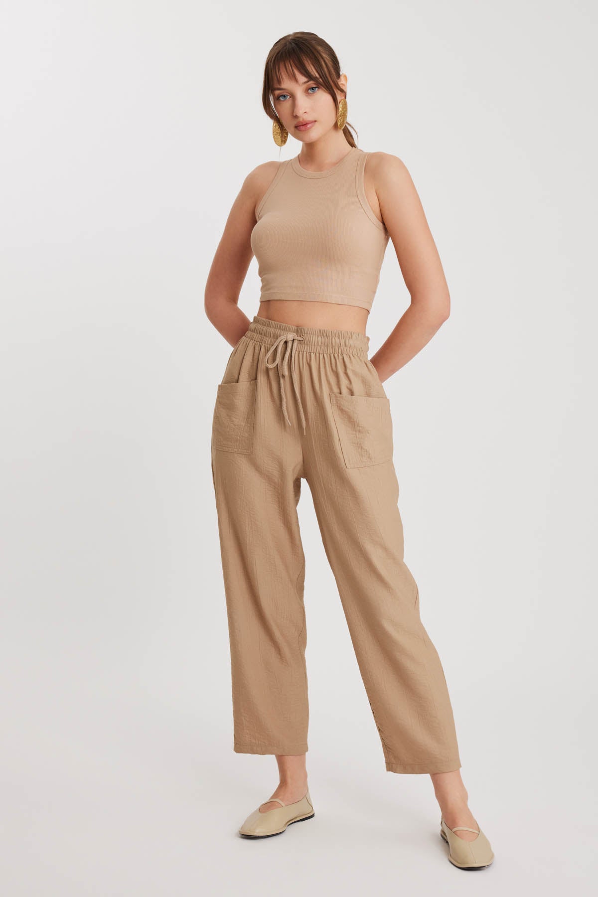 DUAL FRONT POCKET DRAWSTRING TROUSERS