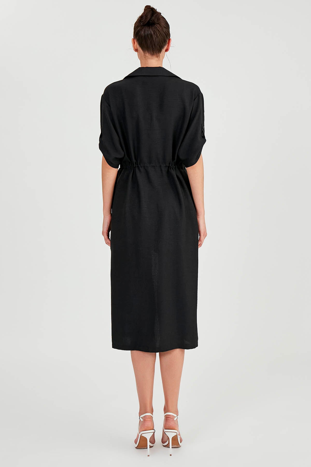 DOUBLE POCKET LOOSE CARDIGAN WITH WAIST TIE