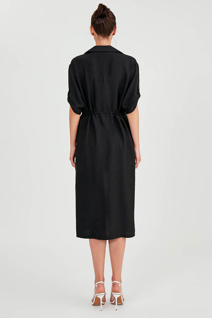 DOUBLE POCKET LOOSE CARDIGAN WITH WAIST TIE