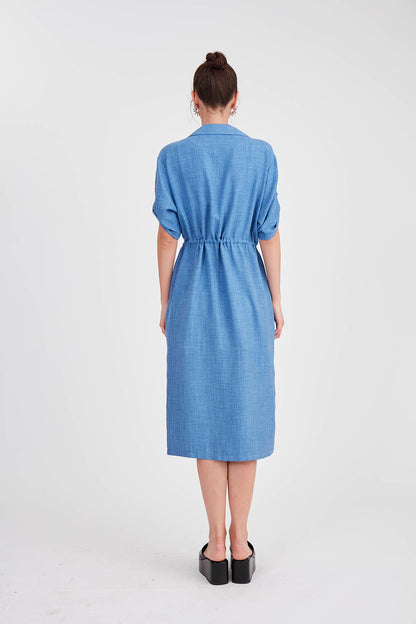 DOUBLE POCKET LOOSE CARDIGAN WITH WAIST TIE