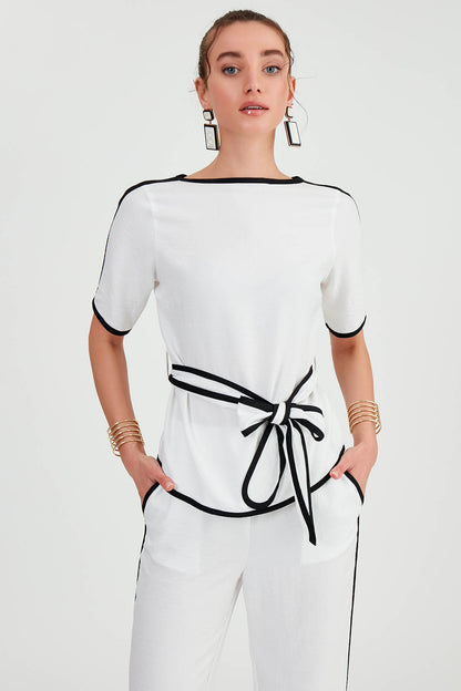 LOWER SHOULDER BLOUSE WITH LOWER BACK