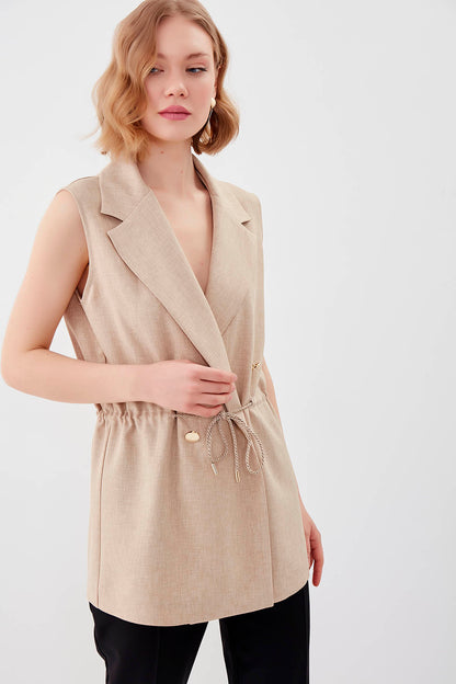 GOLD BUTTONED VEST WITH BELT