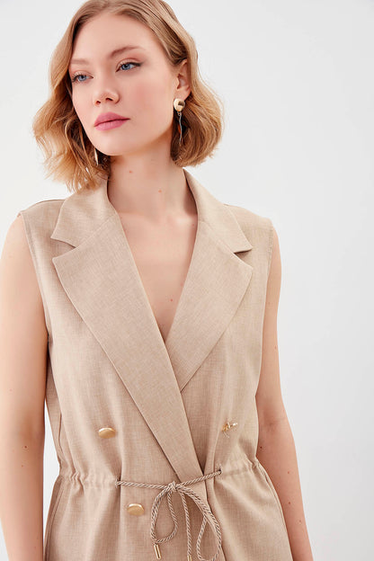 GOLD BUTTONED VEST WITH BELT