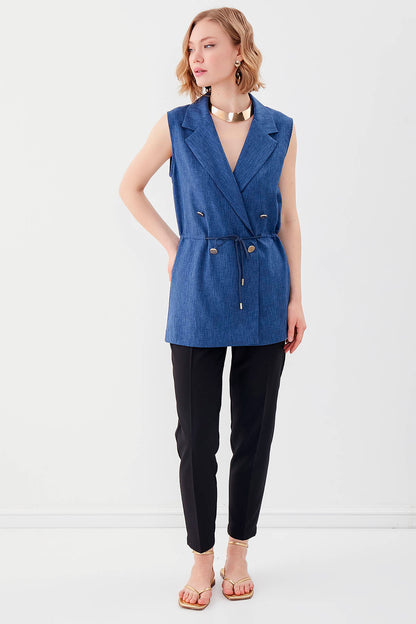 GOLD BUTTONED VEST WITH BELT