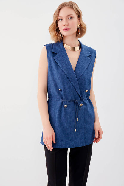 GOLD BUTTONED VEST WITH BELT