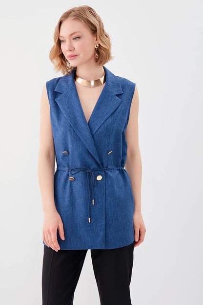 GOLD BUTTONED VEST WITH BELT