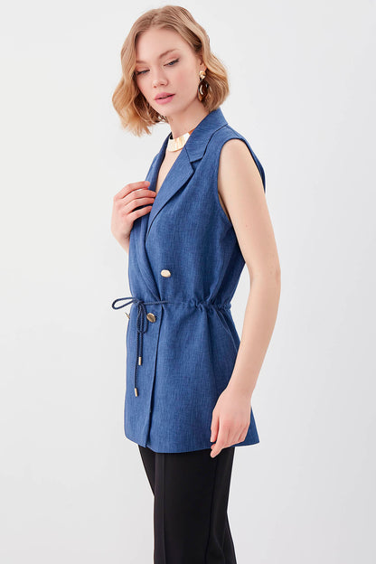 GOLD BUTTONED VEST WITH BELT