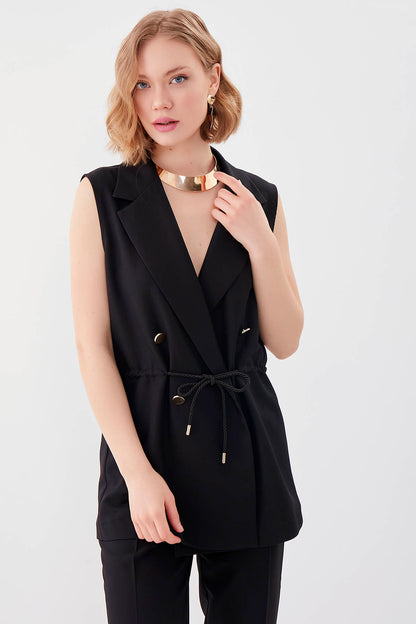 GOLD BUTTONED VEST WITH BELT