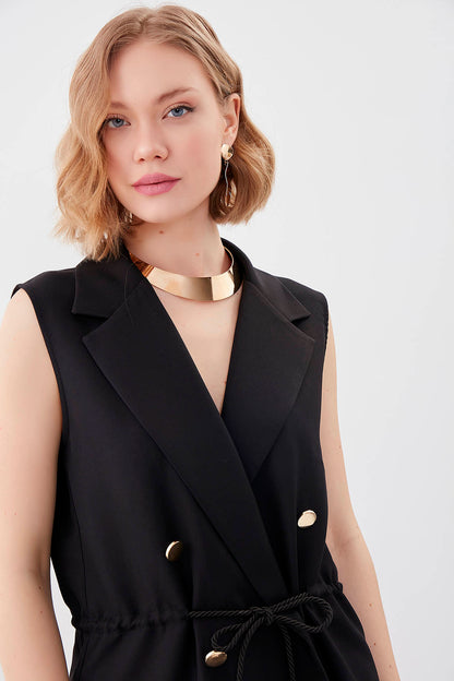 GOLD BUTTONED VEST WITH BELT