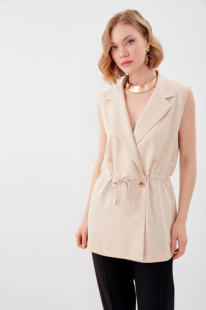 GOLD BUTTONED VEST WITH BELT