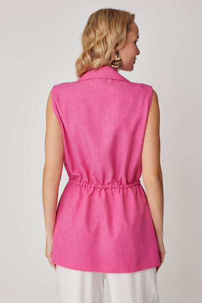 GOLD BUTTONED VEST WITH BELT