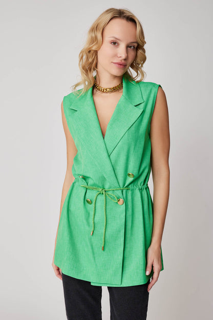 GOLD BUTTONED VEST WITH BELT