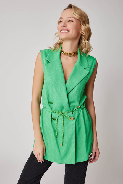 GOLD BUTTONED VEST WITH BELT