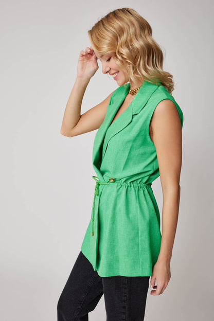 GOLD BUTTONED VEST WITH BELT