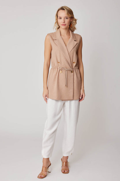 GOLD BUTTONED VEST WITH BELT